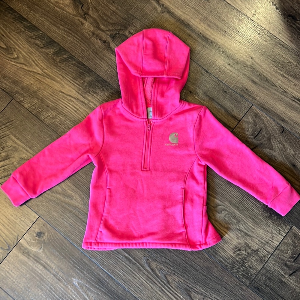 Carhartt Toddler 1/4 Zip Peplum Hooded Sweatshirt